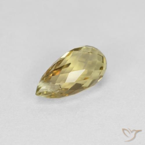 Turmalina Dorado terroso natural de 0.80 ct, Corte Briolette, VS