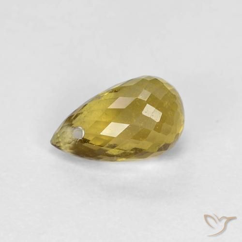 0.88ct Natural Dorado terroso Turmalina, Corte Briolette, VS