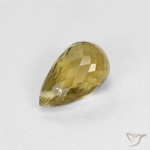 Turmalina Dorado terroso natural de 0.88 ct, Corte Briolette, VS