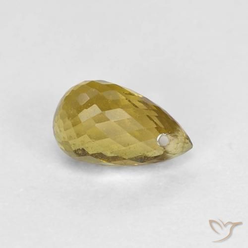 Turmalina Dorado terroso natural de 0.88 ct, Corte Briolette, VS