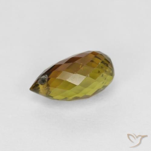 0.80ct Natural Marrón cálido turmalina, Corte Briolette, VS-SI