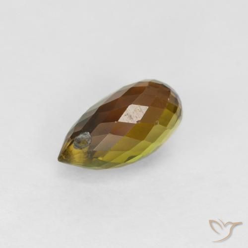 Turmalina Marrón cálido natural de 0.80 ct, Corte Briolette, VS-SI