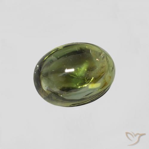 Turmalina Verde marrón natural de 1.31 ct, Ovalada, Transparente