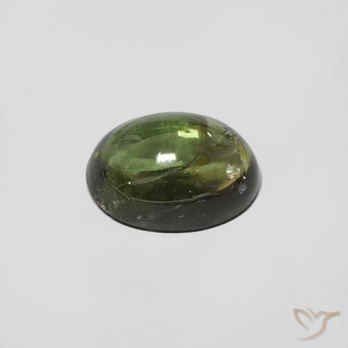 Turmalina Verde marrón natural de 1.31 ct, Ovalada, Transparente