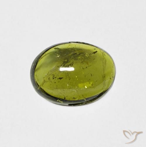 1.23ct Natural Verde amarillento turmalina, Ovalada, Transparente