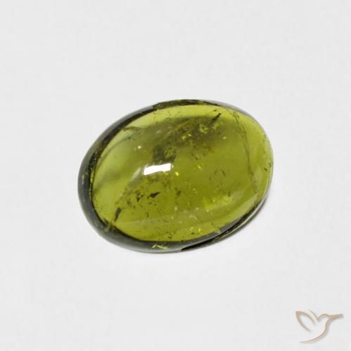 Turmalina Verde amarillento natural de 1.23 ct, Ovalada, Transparente