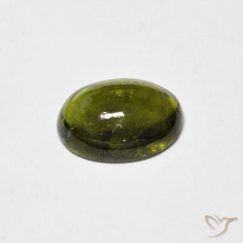 Turmalina Verde amarillento natural de 1.23 ct, Ovalada, Transparente