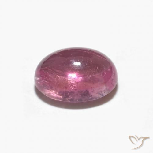 Turmalina Rosado intenso natural de 1.51 ct, Ovalada, Transparente