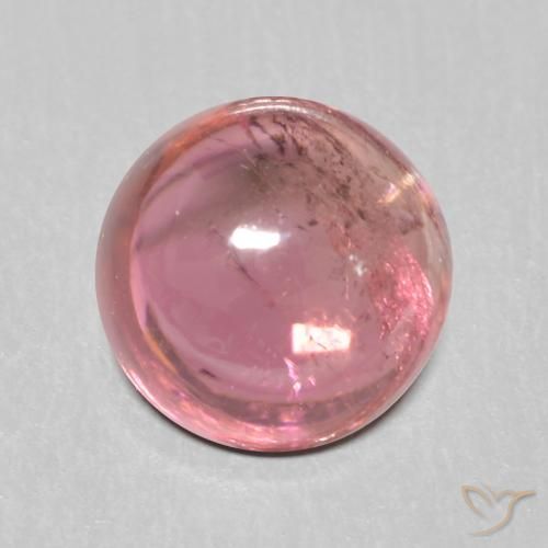 1.09ct Natural Tono rosado cálido Turmalina, Redondo, Transparente