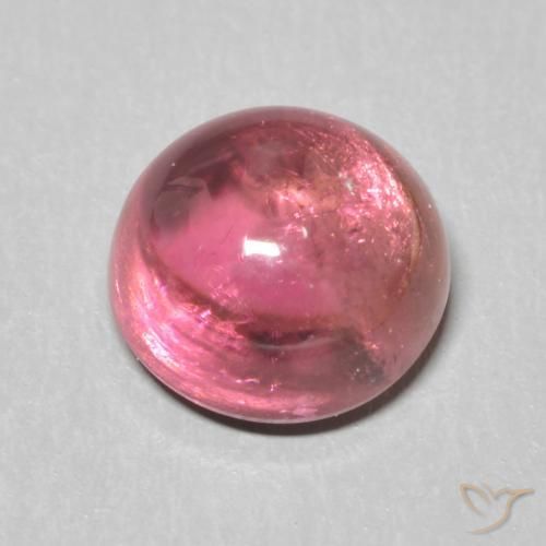 Turmalina Tono rosado cálido natural de 1.09 ct, Redondo, Transparente