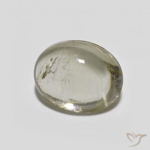Turmalina Amarillo claro medio natural de 3.38 ct, Ovalada, Transparente