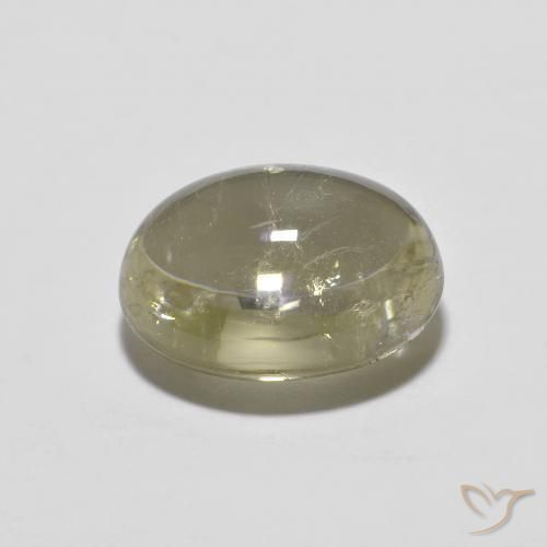 Turmalina Amarillo claro medio natural de 3.38 ct, Ovalada, Transparente