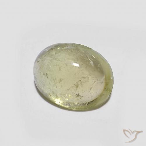 Turmalina Verde-amarillo medio natural de 1.86 ct, Ovalada, Transparente