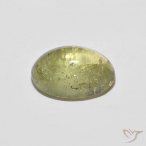 Turmalina Verde-amarillo medio natural de 1.86 ct, Ovalada, Transparente