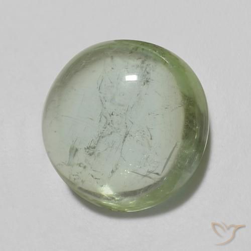 Turmalina Verde claro medio natural de 1.13 ct, Redondo, Transparente