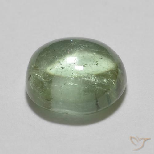 Turmalina Verde claro medio natural de 1.13 ct, Redondo, Transparente