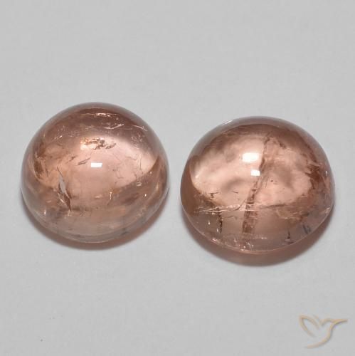 Gemas de Turmalina Rosado claro natural de 2.23 ct, Redondo, Transparente