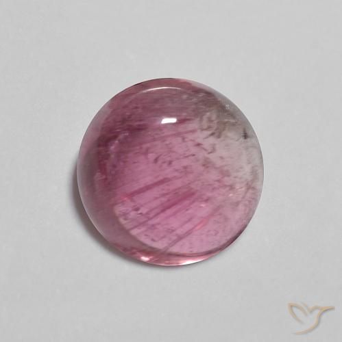 Turmalina Rosado medio natural de 1.15 ct, Redondo, Transparente