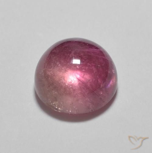 Turmalina Rosado medio natural de 1.15 ct, Redondo, Transparente
