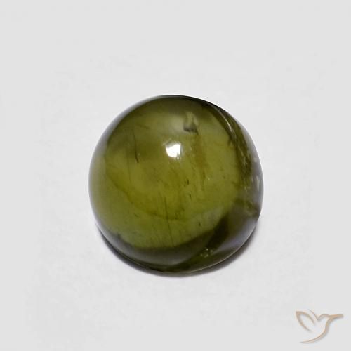 0.68ct Natural Verde oscuro Turmalina, Redondo, Transparente