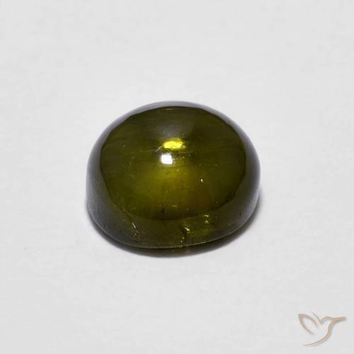Turmalina Verde oscuro natural de 0.68 ct, Redondo, Transparente