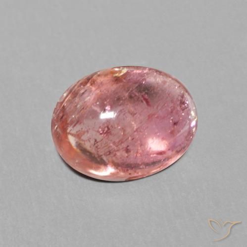 Turmalina Rosado medio natural de 1.63 ct, Ovalada, Transparente