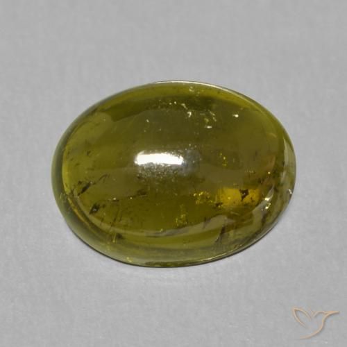 1.50ct Natural Verde amarillento turmalina, Ovalada, Transparente
