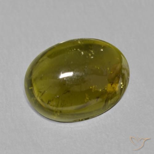 Turmalina Verde amarillento natural de 1.50 ct, Ovalada, Transparente