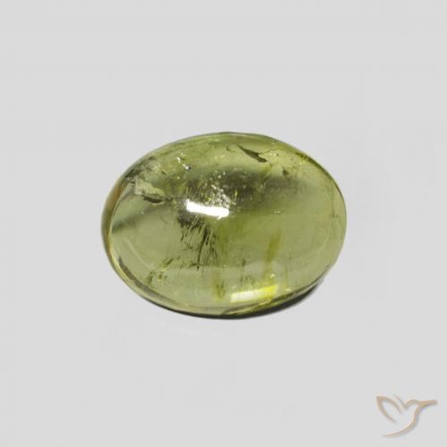 1.52ct Natural Verde amarillento turmalina, Ovalada, Transparente