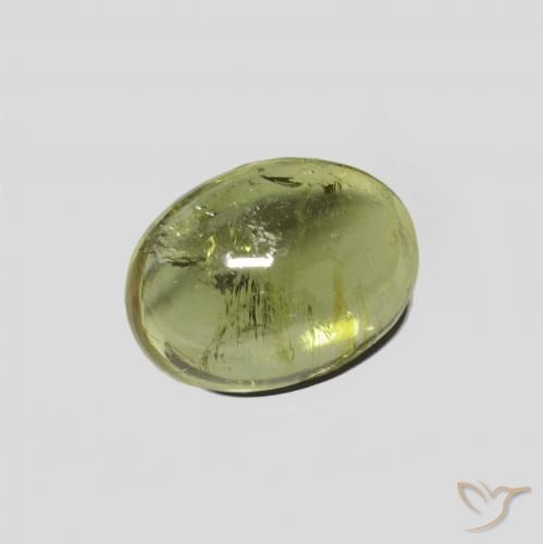 Turmalina Verde amarillento natural de 1.52 ct, Ovalada, Transparente