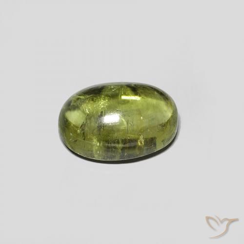 Turmalina Verde amarillento natural de 1.52 ct, Ovalada, Transparente