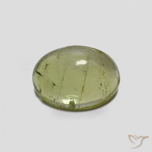 1.49ct Natural Verde amarillento turmalina, Ovalada, Transparente