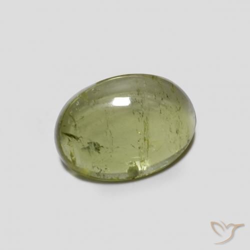 Turmalina Verde amarillento natural de 1.49 ct, Ovalada, Transparente