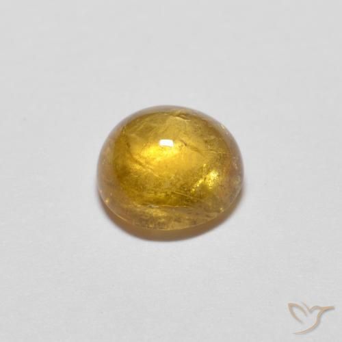 Turmalina Naranja dorado intenso natural de 0.94 ct, Redondo, Transparente