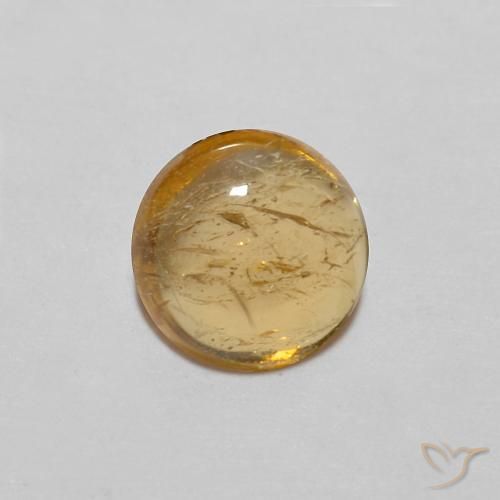 Turmalina Naranja medio natural de 0.89 ct, Redondo, Transparente
