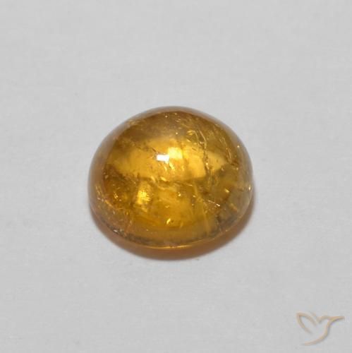 Turmalina Naranja medio natural de 0.89 ct, Redondo, Transparente