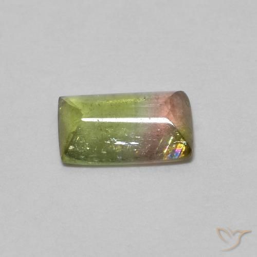 Turmalina Multicolor natural de 0.43 ct, Corte Baguette, Transparente