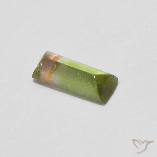 Turmalina multicolor natural de 0,29 ct, baguette, transparente