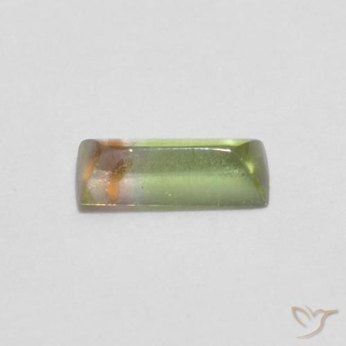 Turmalina multicolor natural de 0,29 ct, baguette, transparente