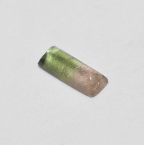 Turmalina bicolor natural de 0,41 ct, baguette, transparente