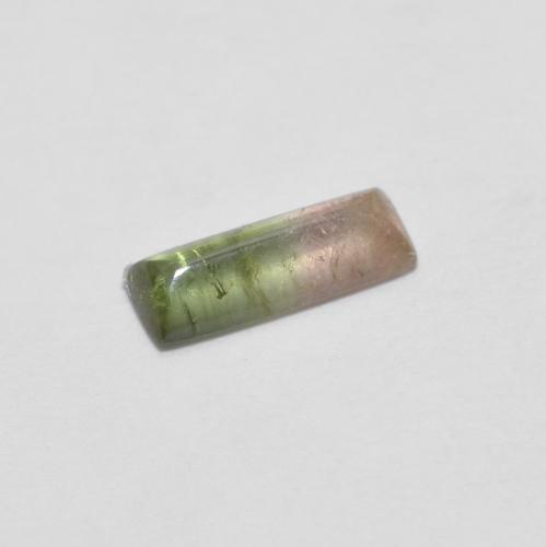Turmalina bicolor natural de 0,41 ct, baguette, transparente