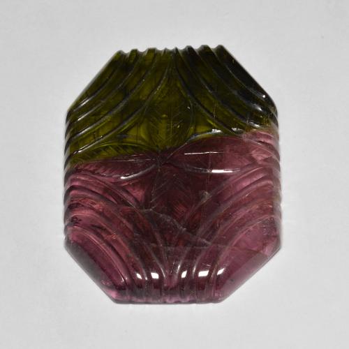 Turmalina Multicolor natural de 46.32 ct, Corte Octágono / Esmeralda, Translúcido