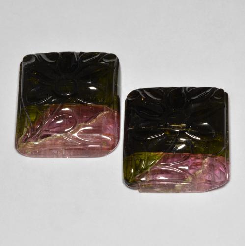 Gemas de Turmalina Multicolor natural de 62.21 ct, Elegante, Translúcido