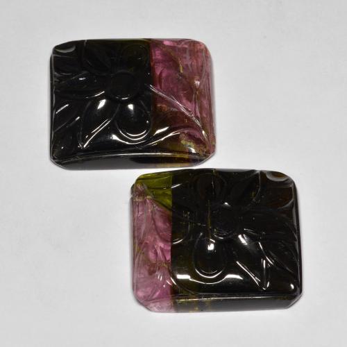 Gemas de Turmalina Multicolor natural de 62.21 ct, Elegante, Translúcido