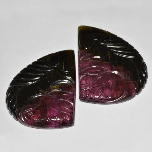 Gemas de Turmalina Sandía natural de 124.15 ct, Elegante, Translúcido