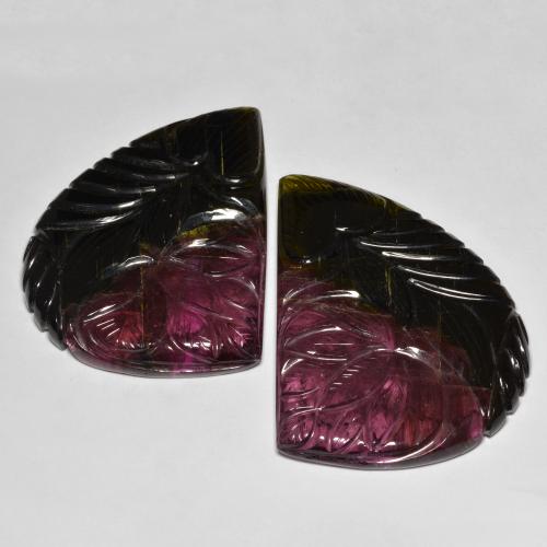 Gemas de Turmalina Sandía natural de 124.15 ct, Elegante, Translúcido