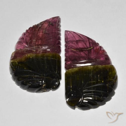 Gemas de Turmalina Bicolor natural de 82.79 ct, Elegante, Translúcido