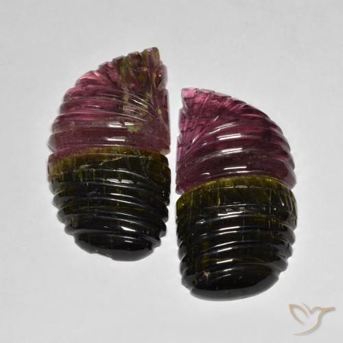 Gemas de Turmalina Bicolor natural de 89.04 ct, Elegante, Translúcido