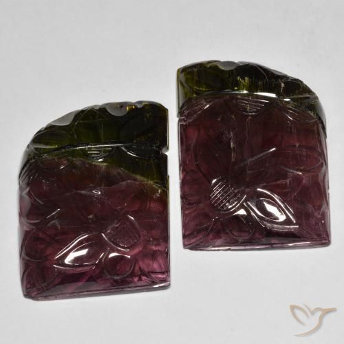 Gemas de Turmalina Bicolor natural de 89.72 ct, Elegante, Translúcido