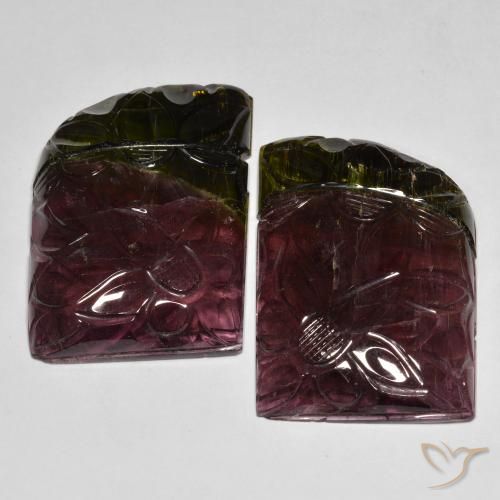 Gemas de Turmalina Bicolor natural de 89.72 ct, Elegante, Translúcido